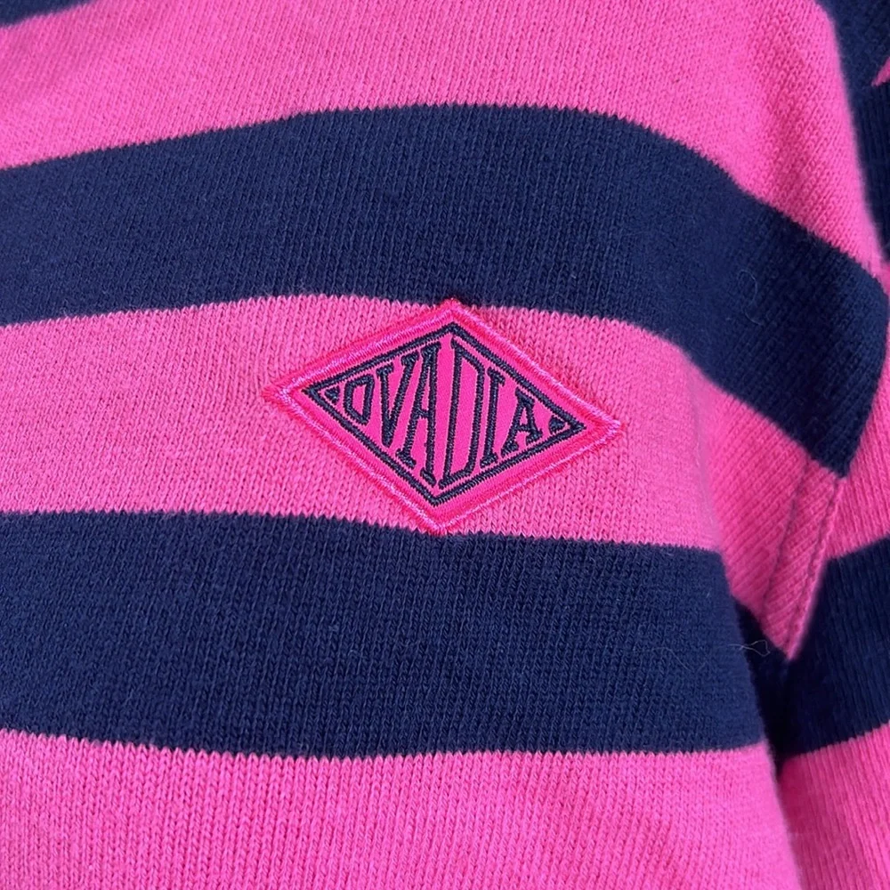 Ovadia & Sons Pink Black Rugby Polo Long Sleeve Shirt. Size M - Picture 2 of 12